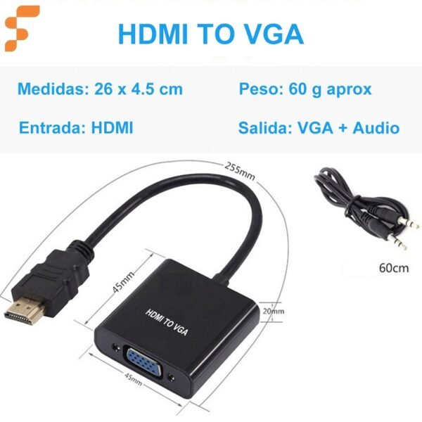Convertidor HDTV A VGA con Audio