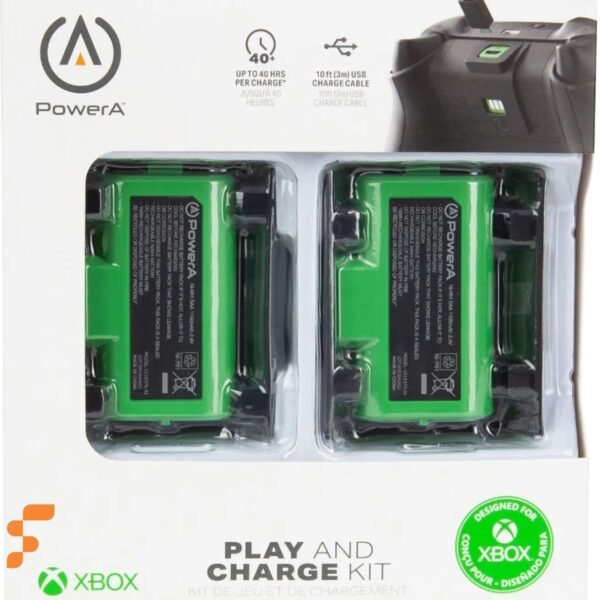 Baterías recargables para control de Xbox Series S/X Incluye 2 baterías y 1 cable USB cargador.