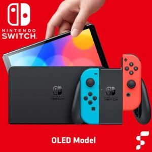 Consola Nintendo Switch OLED neón.