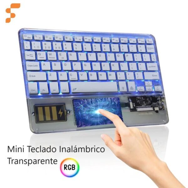 Teclado Inalámbrico Transparente RGB