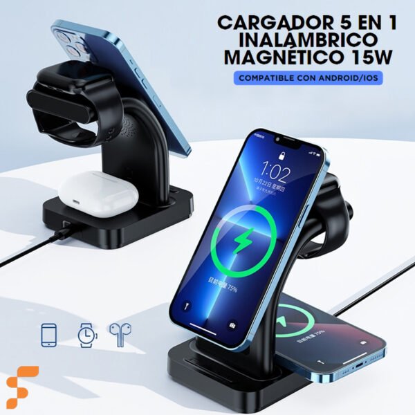 Cargador Inalámbrico Magnético 5 en 1