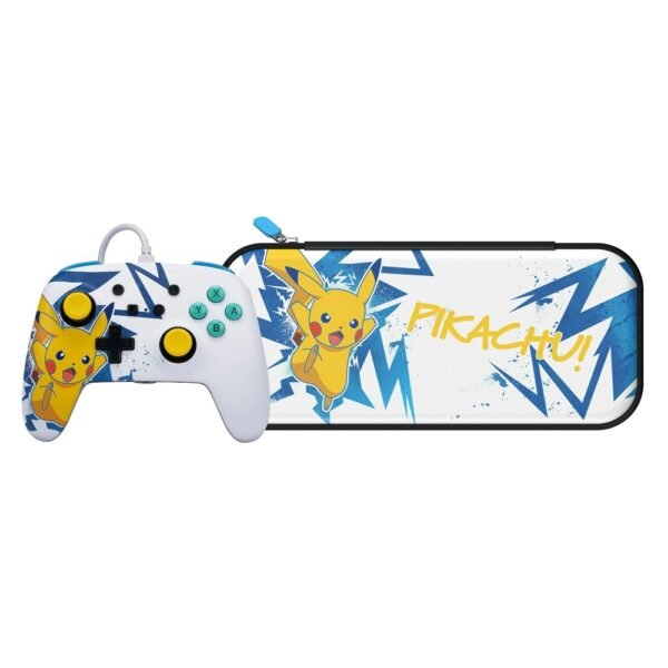 Control Alámbrico + Estuche Nintendo Switch Power A Pikachu High Voltage