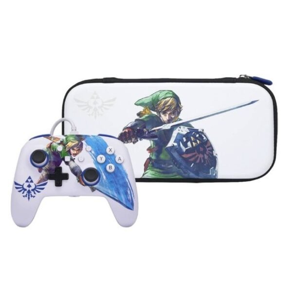 Control Alámbrico + Estuche Nintendo Switch Power A The Legend Of Zelda Master Sword